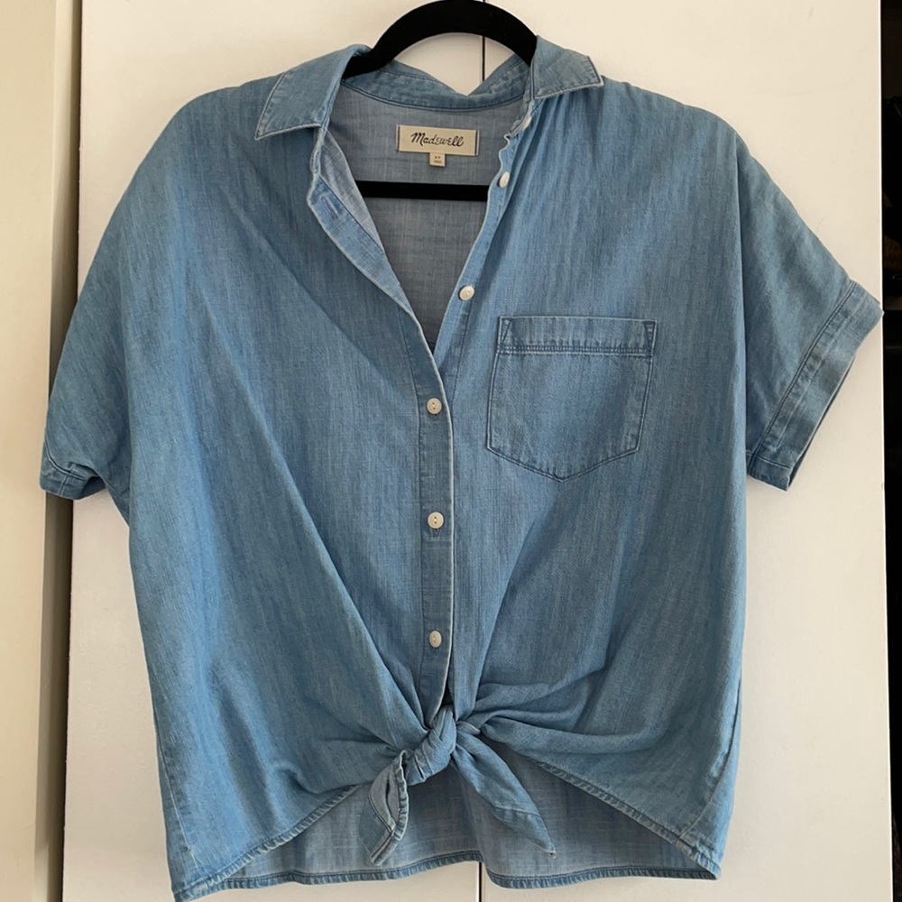 Madewell chambray tie shirt